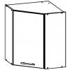 TIFFANY biely lesk T12/G60NW, horná rohová skrinka v šírke 60x60 cm