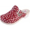 Dreváky BUXA FPU20 červené a biele bodky - 36 / červená