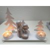Ostatní Biely kovový svietnik na čajové sviečky so svätou rodinou - 20 * 5 * 14cm - Ostatní