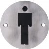 Nerezový piktogram Páni, okrúhly, brúsená nerez K320 / AISI304