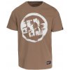 PitBull West Coast - pánské triko LOGO PALMS hnědé M