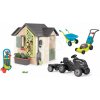 Set domček pre záhradníka a traktor s prívesom Farmer XL Garden House Life Smoby rozšíriteľný s kosačkou a záhradné náradie
