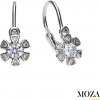 MOZA gold Detské náušnice MG4202 Farba kameňa: Biela, Farba Zlata: biele Au