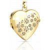Lillian Vassago Zlatý prívesok medailónok srdca s kvetmi LLV22-GP093