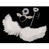 Karnevalová sada - anjel, páperové krídla - biela