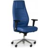 Kožené kancelárske kreslo CHARTER, pravá koža, modré