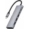 AppleKing yME68 9v1 hub - slot na SD / TF kartu / HDMI / 3,5 mm jack / 2x USB-C / 3x USB-A na USB-C pre MacBook - sivý - možnosť vrátiť tovar ZADARMO do 30tich dní