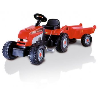 Smoby šliapací traktor GM Bull s vlečkou červený