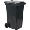 Manutan Plastová vonkajšia odpadová nádoba na triedený odpad, objem 240 l, čierna/čierna