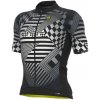ALÉ Cycling Clothing ALÉ PR-S Checker, Grey Veľkosť: L Pánsky cyklistický dres s krátkym rukávom