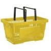 Košík nákupný, s dvomi rúčkami žltý plast