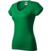 MALFINI ADLER 162 FIT V-NECK DÁMSKE BAVLNENÉ TRIČKO ZELENÉ 16 - XS