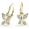 Cutie Diamonds Detské náušnice zo žltého zlata Motýľ s briliantmi DC2259-10-00-X-1