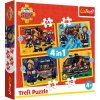 TREFL Puzzle Požiarnik Sam: Hasič na výjazde 4v1 (35,48,54,70 dielikov)