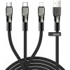 Joyroom 3in1 kábel USB - Lightning / microUSB / USB-C 3.5A 1.3m, čierny