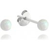 BENETO AGUP940 - Strieborné opálové náušnice guličky 4 mm