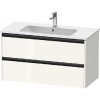 Duravit Ketho.2 - Umývadlová skrinka, 55x101x48 cm, 2 zásuvky, lesklá biela K25264022220000