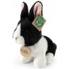 Rappa Plyšový králik bielo-čierny sediaci 16 cm ECO-FRIENDLY