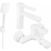 MEXEN/S - Saber R62 Set umývadlové a vaňové batérie s príslušenstvom, biela 72103R62-20