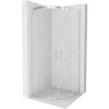 Mexen Rio, štvrťkruhový sprchovací kút s posuvnými dverami 90(dvere) x 90(dvere) x 190 cm, 6mm číre sklo, chrómový profil, 863-090-090-01-00