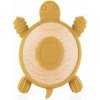 Zopa Silicone Wooden Teether Turtle hryzadielko 0 m+ Mustard Yellow 1 ks