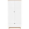 BELL AMY Skriňa do detskej izby NOMI SZF 2D1S biela matná/dub dubová dýha/MDF/dubové drevo/laminované doska 90 cm x 190 cm x 50 cm