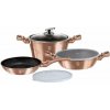 BERLINGERHAUS Sada nádobí s mramorovým povrchem 6 ks Rosegold Metallic Line (BH-7047)