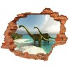 Nálepka 3D diera na stenu Dinosaury na pláži 90x70 cm