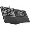 Klávesnica C-TECH KB-113E USB, ERGO, čierna, CZ/ SK KB-113E