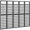 Shumee 5dílná dělicí stěna / treláž masivní jedle černá 316484 201,5 x 180 cm