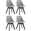Sada 4 návštevníckych stoličiek Borneo V2 orechová látka, sivá