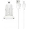 Borofone nabíjačka do auta s káblom - 2x USB s 2,4A USB C káblom - Biela HR27928