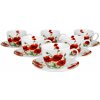 Kory Sada šálok s podšálkami CLASSIC POPPIES 6x 280ml (Porcelánová sada šálok s podšálkami v darčekovej krabičke)