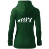 Evolution fitness - Mikina dámska trendy zipper s kapucňou - 2XL ( Fľaškovozelená )