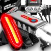 Silná lampa na bicykel LED predné + zadné svetlo 1800 lm baterka 4400 mAh