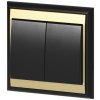 Zapustený dvojtlačidlový vypínač Luna, 10A, 250V, WP-2L, čierna/zlatá