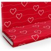 Mondo Italia Vzorovaná látka MIGD19002 Srdiečka na červenom, šírka 150 cm Červená Šírka 150 cm