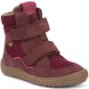 Dievčenská zimná barefoot obuv TEX WINTER Bordeaux, Froddo, G3160233-7, červená - 36