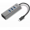 i-tec iTec USB-C Metal 3-portový HUB s adaptérom Gigabit Ethernet C31METALG3HUB