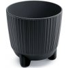 Prosperplast Plastový kvetináč RYFOS N s nožičkami antracitový matný, variant 12,6 cm