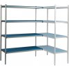 ALUSHELF Hliníkovo-polypropylénový rohový regál, 4-poschodový, 1040x400x1750 mm | ALUSHELF, 1PD-44+4P-104+8UM