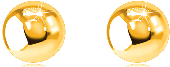 Šperky eshop zlaté náušnice hladké a zrkadlovolesklé guličky puzetky S1GG44.18