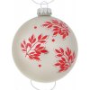 Vianočná sklenená ozdoba Marik biela s ornamentmi 1ks, 8 cm - 5