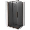 Mexen Velar, sprchový kút s posuvnými dverami 90 x 80 cm, 8mm šedé sklo, ružové zlato, 871-090-080-41-60