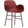 Normann Copenhagen Stolička Form s podpierkami rúk, red/steel