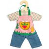 Bigjigs Toys Záhradnícke nohavice s károvanou košeľou pre bábiku 34 cm