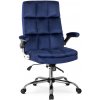 Dobse Kancelárske otočné kreslo LONDON zamatové, tmavomodré