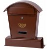 Poštová schránka LAMBERT A, s rúrou na noviny, hnedá