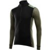 merino triko ACLIMA WoolNet Hybrid Mock Neck Hiking 120g Jet Black Olive Night