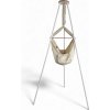 Homba baby závesná kolíska krémová a Kovový stojan biely